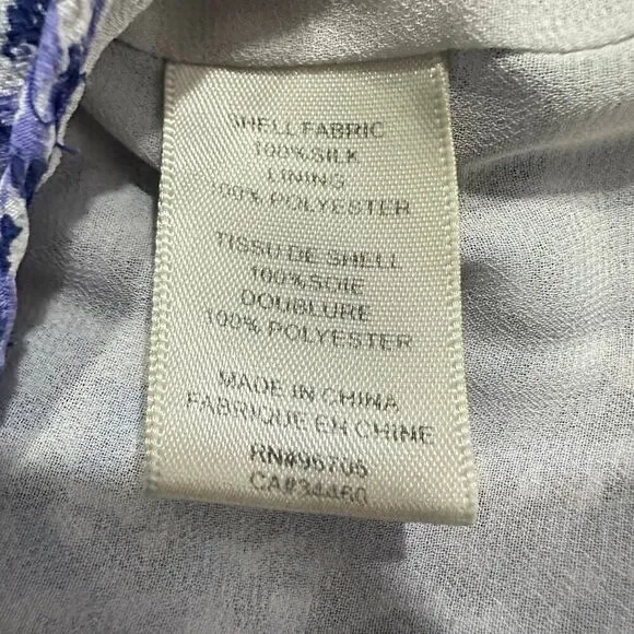 REBECCA TAYLOR Leo Fever Romper Women's 6 Silk Blue White Leopard Sleeveless - Picture 5 of 11